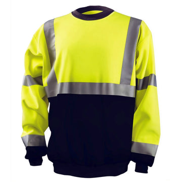 OccuNomix Type R Class 3 High-Vis Black Bottom Crew Sweatshirt - LUX-CSWTB