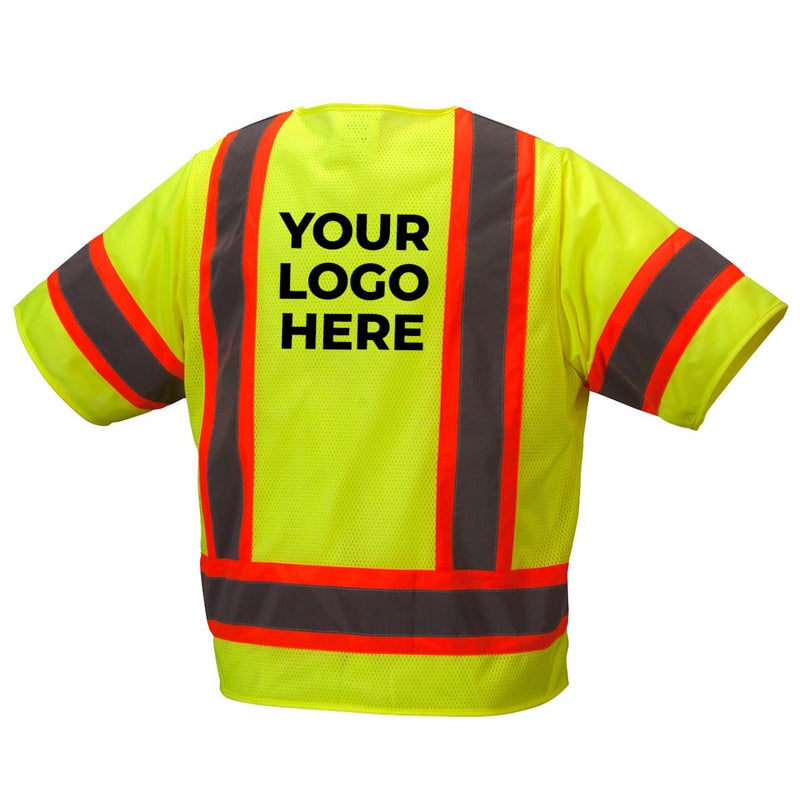 Custom Pyramex Safety RVZ34 Type R Class 3 Hi-Vis Two-Tone Mesh Back Safety Vest