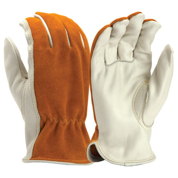 Pyramex Safety GL2008K Cowhide Leather Driver Gloves, Natural