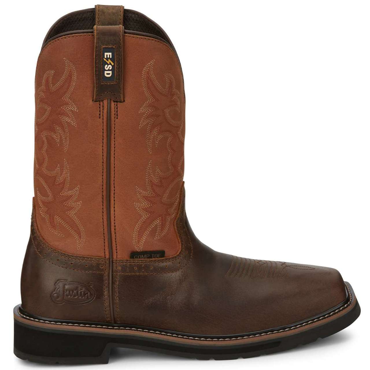 Justin Men's Actuator 11" SD Composite Toe Boots, SE4300, Brown