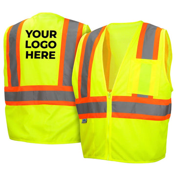 Custom Pyramex RVZ22 Type R Class 2 High-Vis Contrasting Trim Mesh Safety Vest