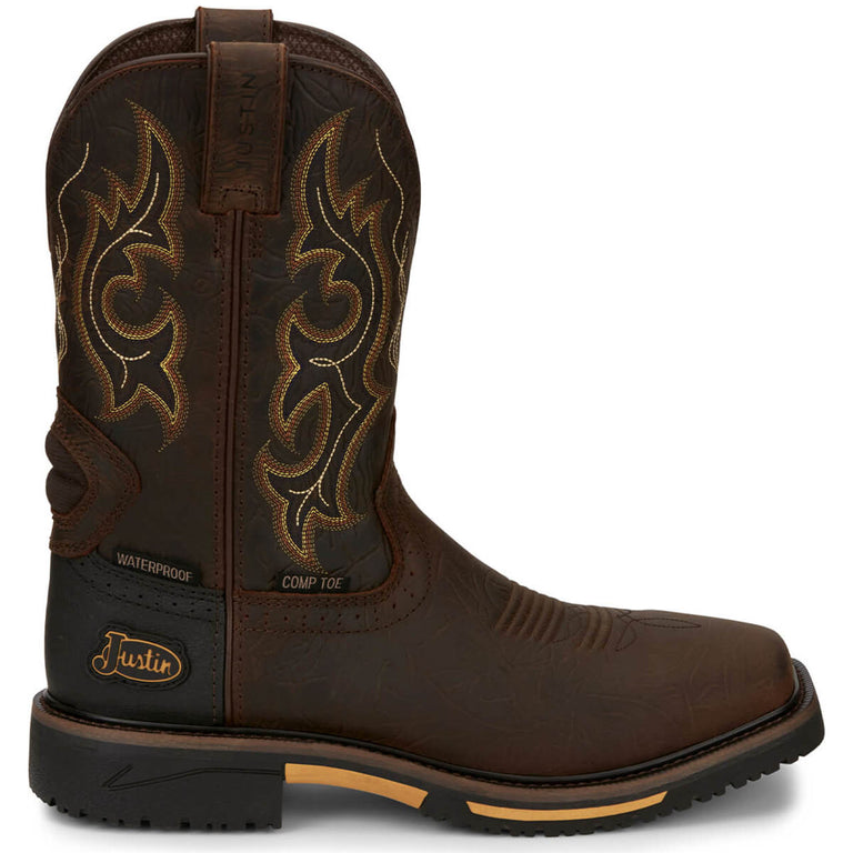 Justin Men's Joist 11" Waterproof EH Composite Toe Boots, SE4625, Brown