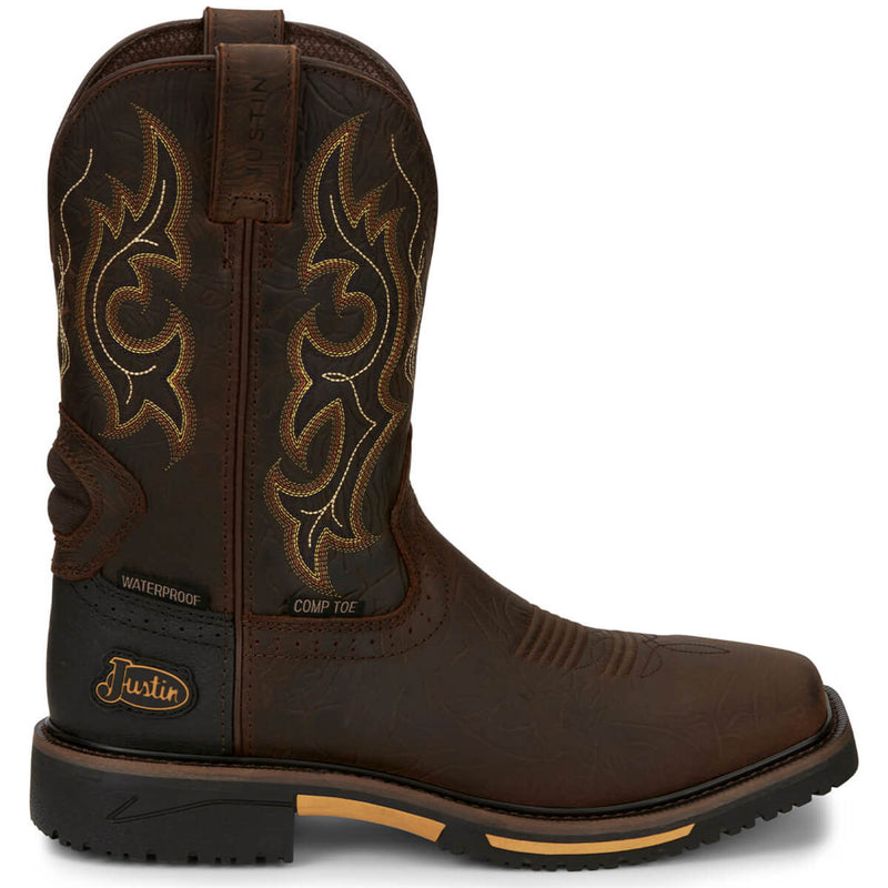 Justin Men's Joist 11" Waterproof EH Composite Toe Boots, SE4625, Brown