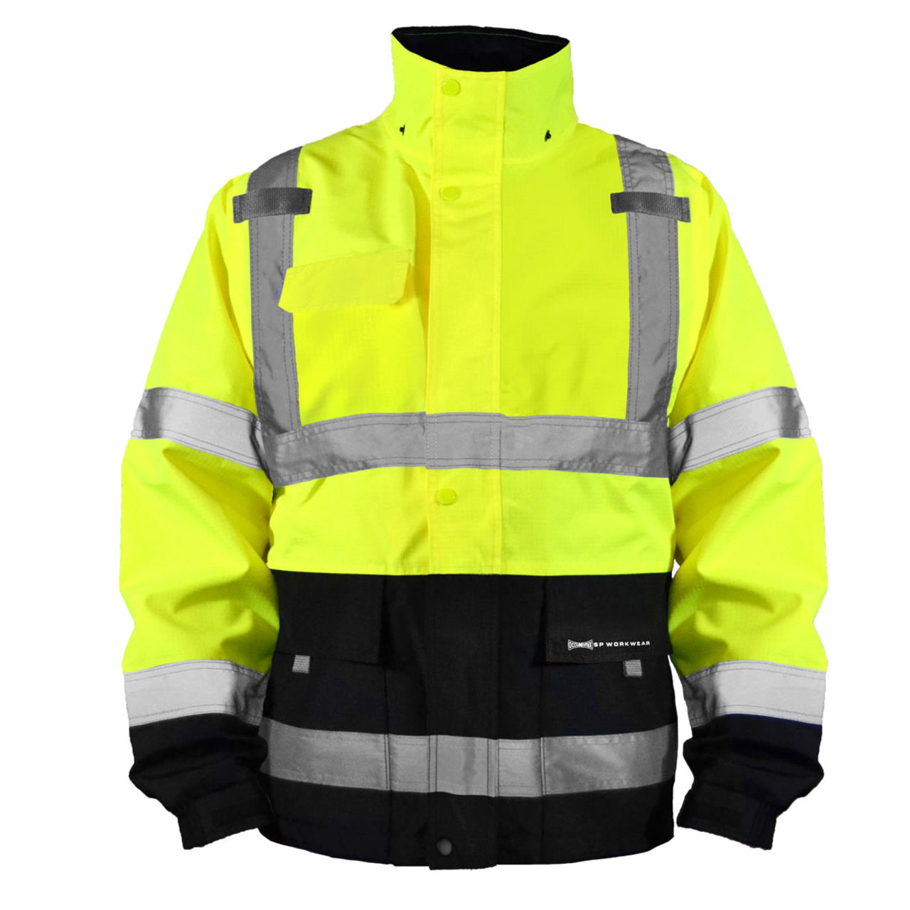 Occunomix Hi-Vis Class 3 Black Bottom Breathable Rain Jacket, SP
