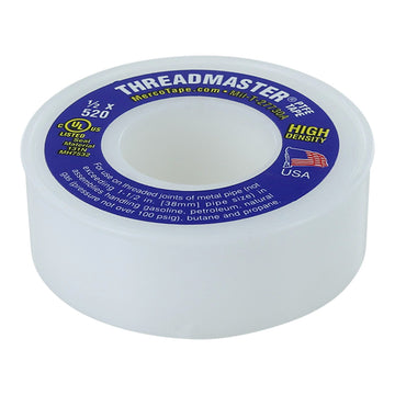 M55 Threadmaster Threadseal High Density PTFE Tape, White, 1/2in x 520in