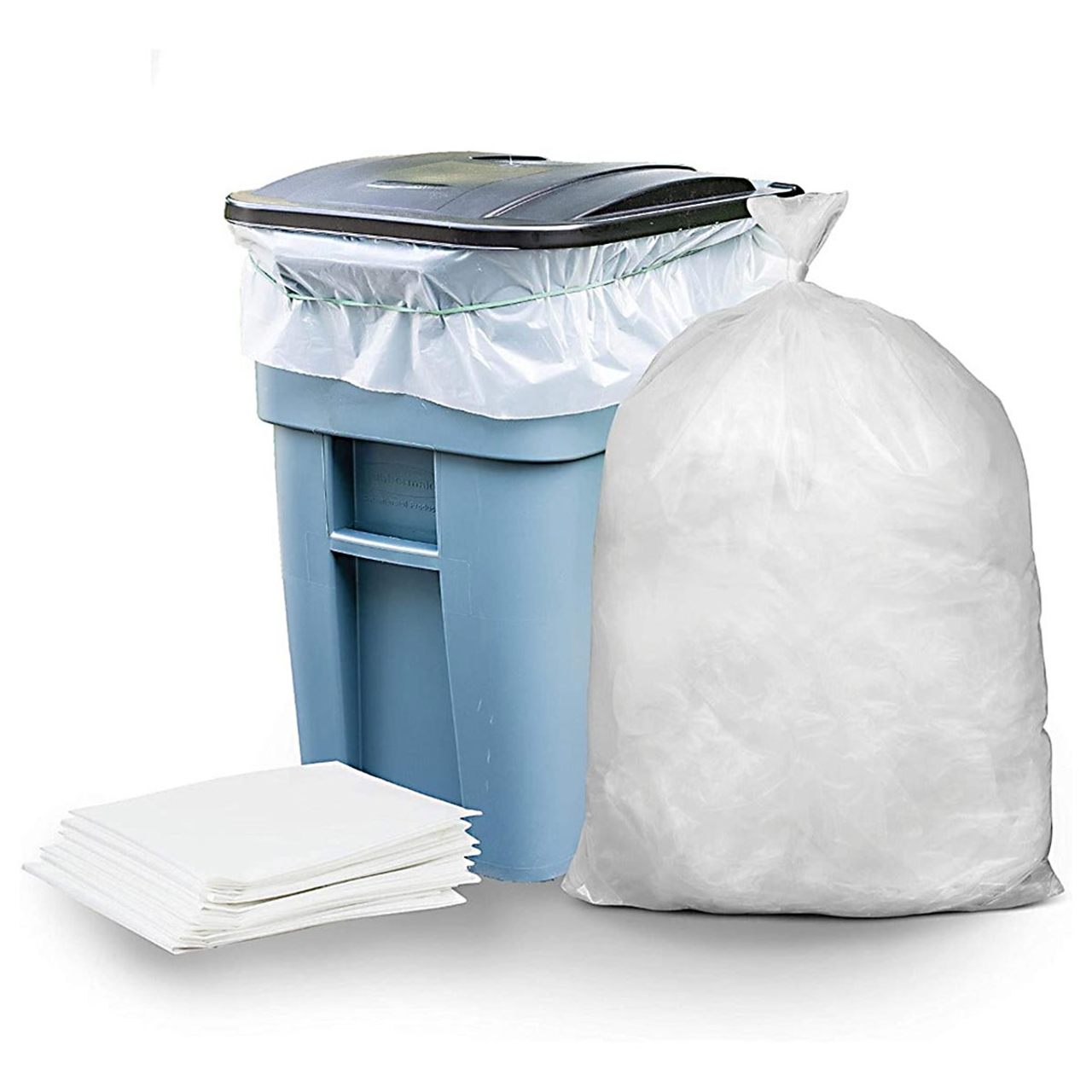 65 Gallon Trash Bags - Clear, 50 Bags - 1.5 Mil