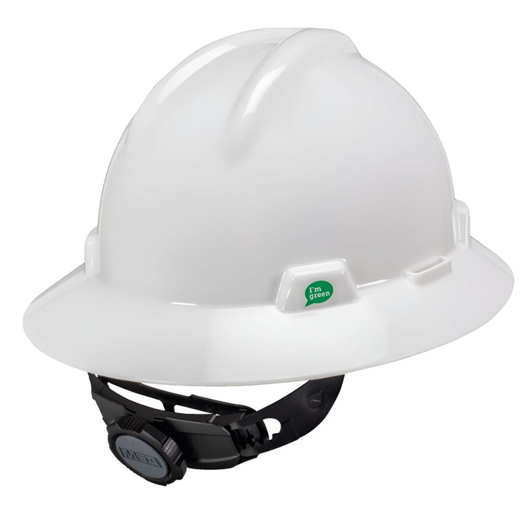 MSA V-Gard Green Full Brim Hard Hat
