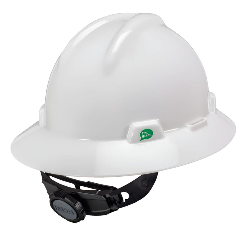 MSA V-Gard Green Full Brim Hard Hat