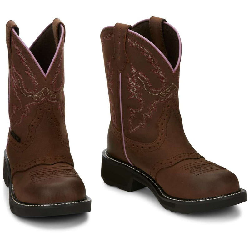 Justin Women's Wanette 8" Waterproof EH Steel Toe Boots, GY9980, Brown