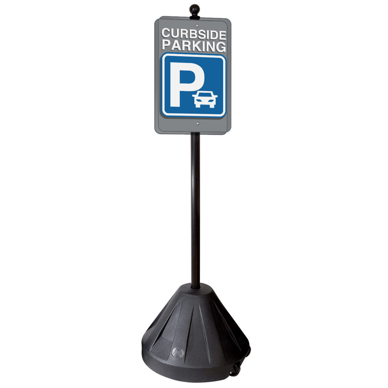 PP2 Tip'n Roll Portable Sign Pole, Black, 48 in