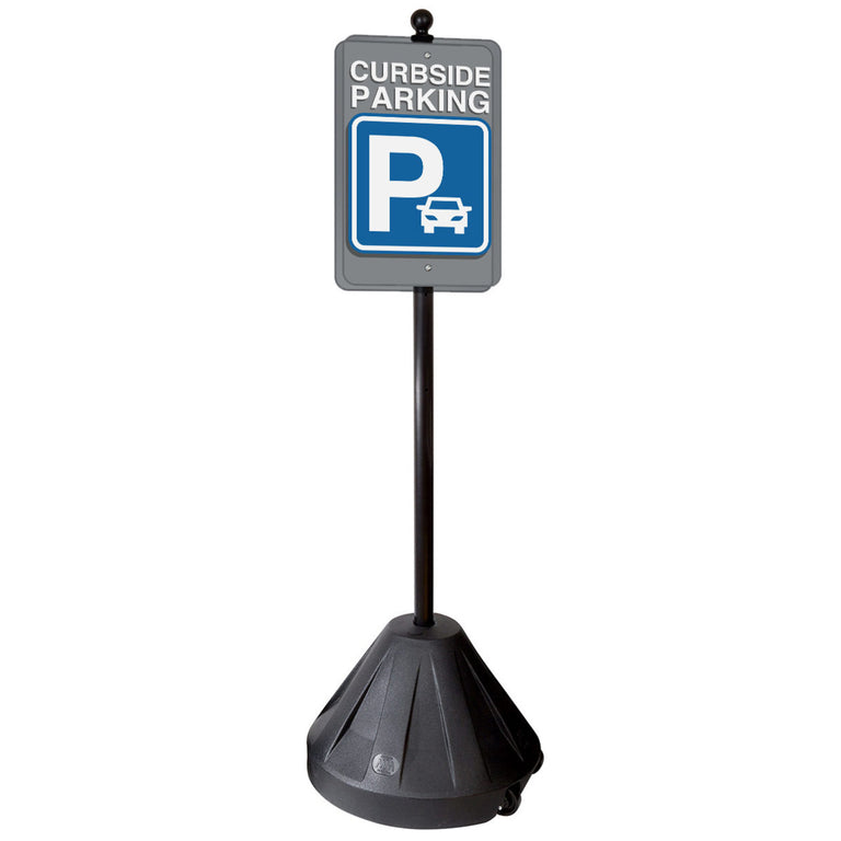 PP2 Tip'n Roll Portable Sign Pole, Black, 48 in