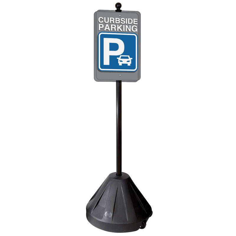 PP2 Tip'n Roll Portable Sign Pole, Black, 48 in