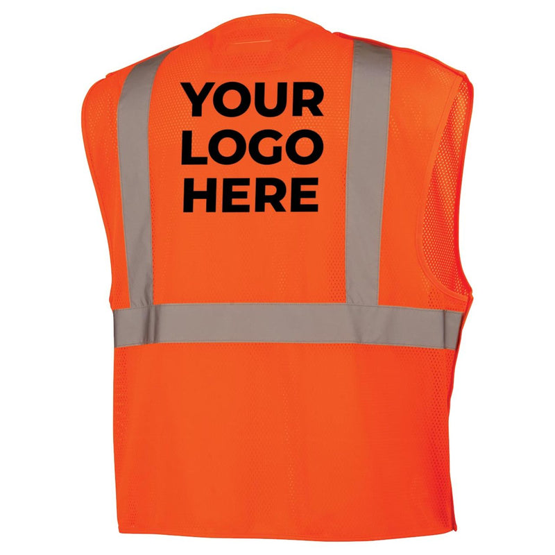 Custom Pyramex RVHL25 Type R Class 2 Hi-Vis Breakaway Mesh Safety Vest