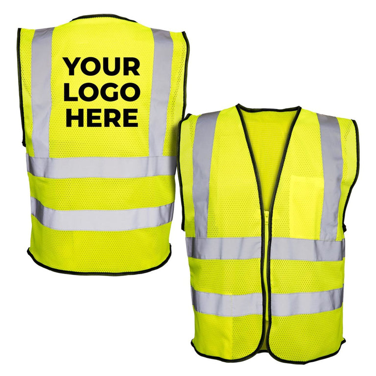 Custom Rugged Blue Type R Class 2 Hi-Vis Double Stripe Mesh Safety Vest