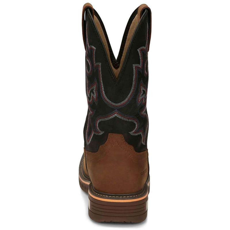 Justin Men's Resistor 11" Waterproof EH Nano Composite Toe Boots, CR4012, Brown