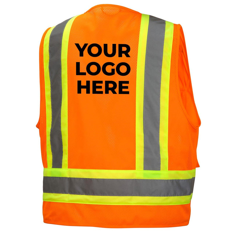 Custom Pyramex RVZ24 Type R Class 2 Hi-Vis Surveyor's Mesh Back Safety Vest