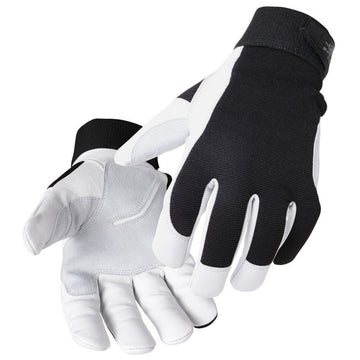 Black Stallion GX3020 FlexHand Grain Goatskin Mechanics Gloves, Black/White