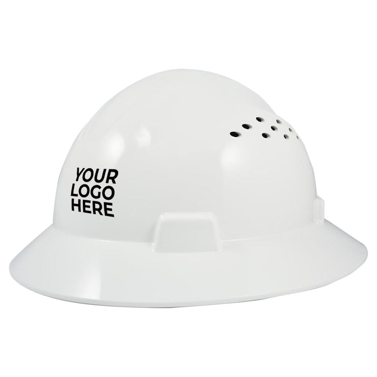 Custom General Electric Vented Full Brim Hard Hat 4-Point Ratchet Suspension, GH328