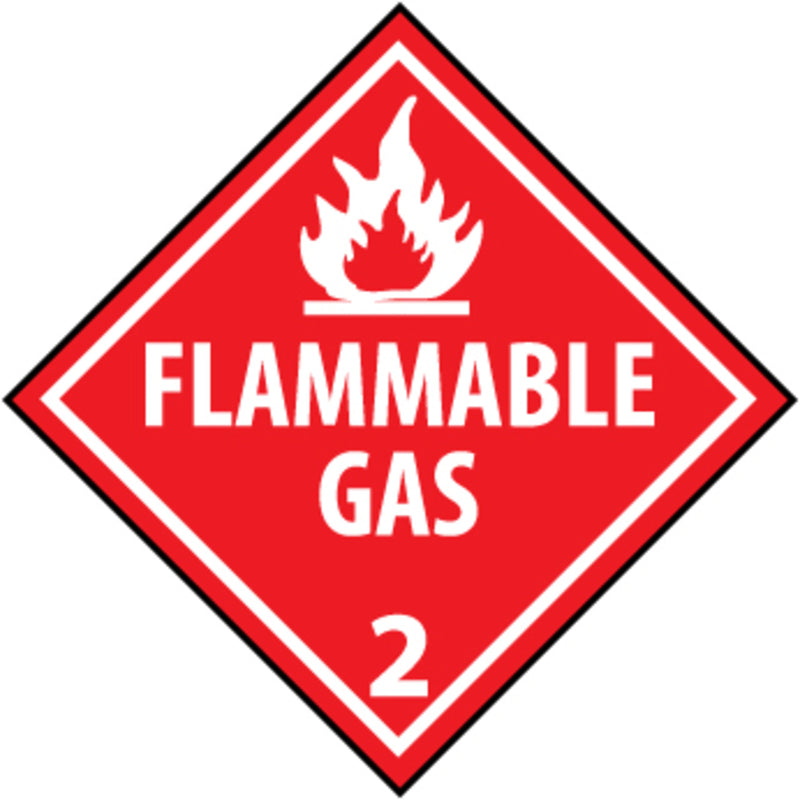 National Marker DL46R Plastic DOT Placard, Hazard Class 2 - Gases (Flammable Gas), 10 3/4in x 10 3/4in