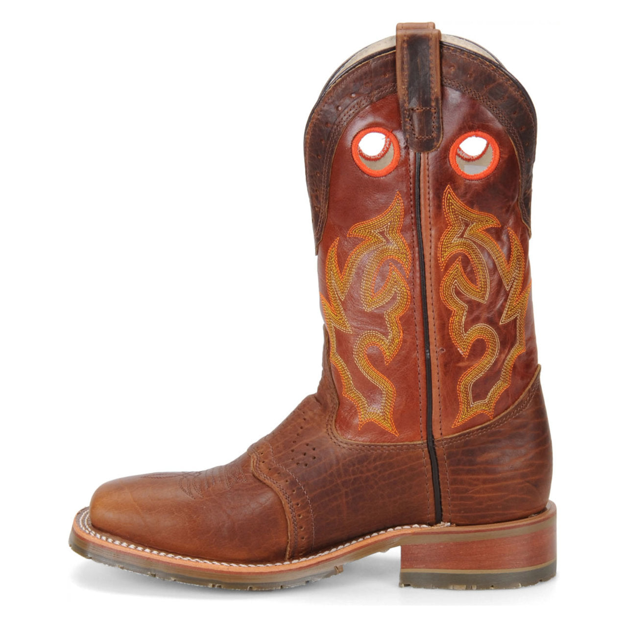 Double-H Boots Men's Mickey 12" Roper Steel Toe Boots, DH4400, Brown