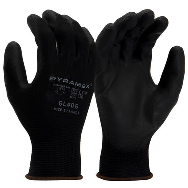 Pyramex GL406 A1 Cut Polyurethane Dipped Gloves, Black