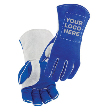 Custom Logo Black Stallion 320 Stick Welding Gloves, Side Split Cowhide, 24 Pairs