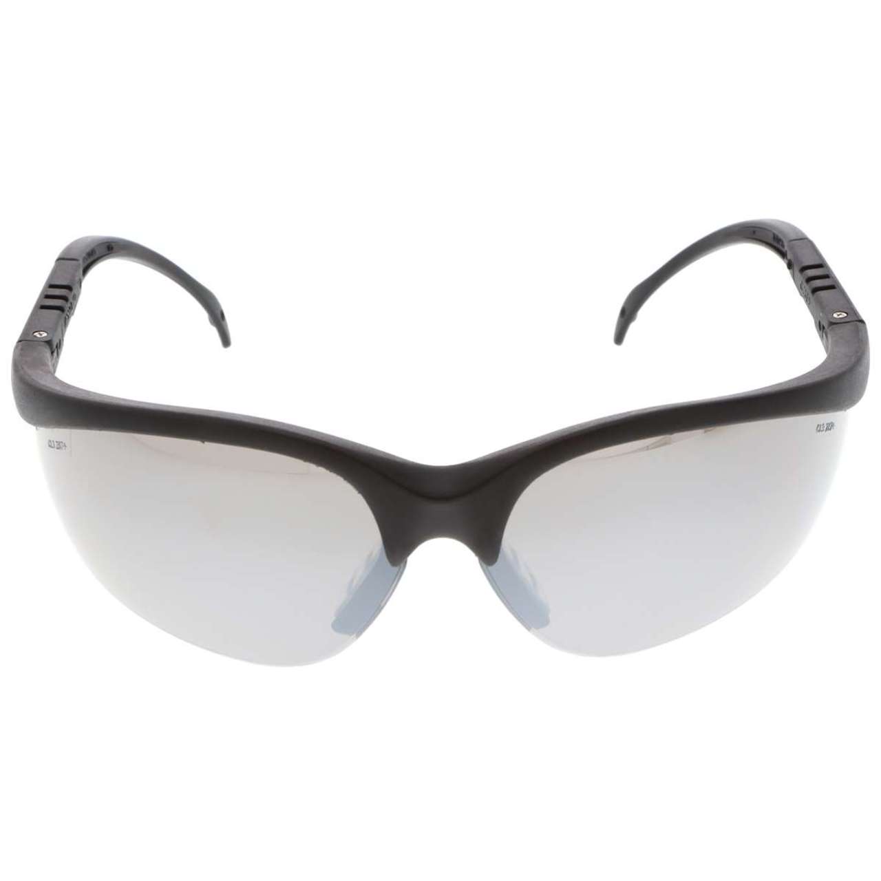 MCR Klondike KD1 Series Safety Glasses - Black Frame - Silver Mirror Lens