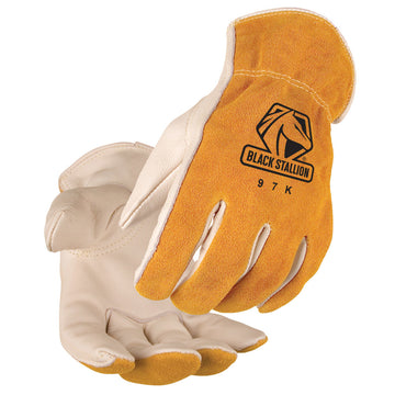 Black Stallion 97k Leather Palm Driver Gloves, Brown/Natural