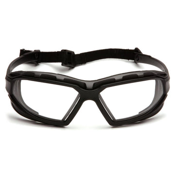 Pyramex Highlander Plus Foam Padded Sealed Safety Glasses - Black/Gray Frame