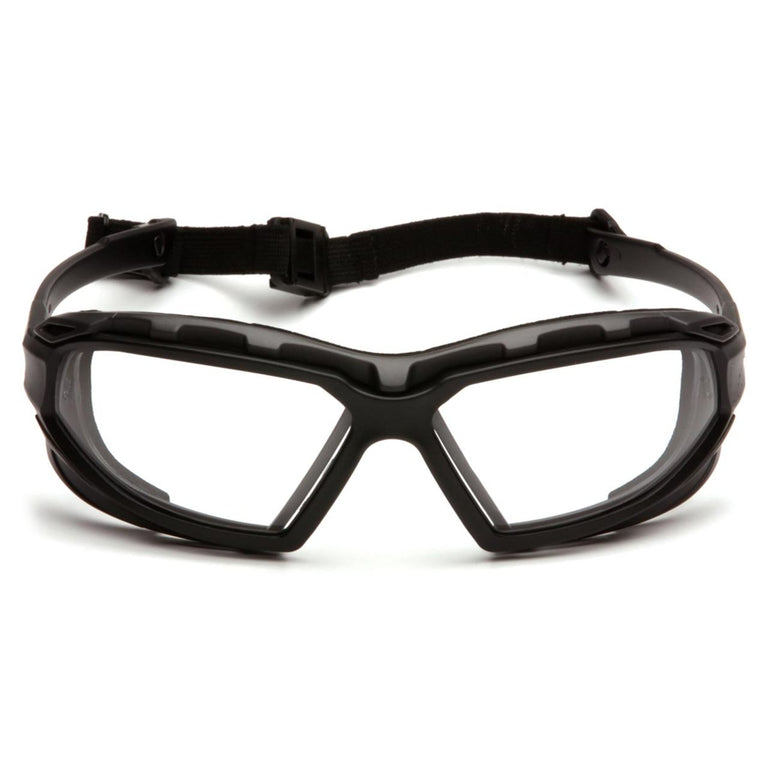 Pyramex Highlander Plus Foam Padded Sealed Safety Glasses, Black/Gray Frame