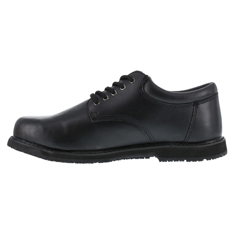 Grabbers Men's Slip Resistant Black Plain Toe Oxford, G1120