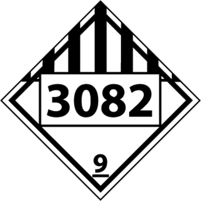 National Marker DL149BR Plastic DOT Placard, Hazard Class 9 - 3082, 10 3/4in x 10 3/4in