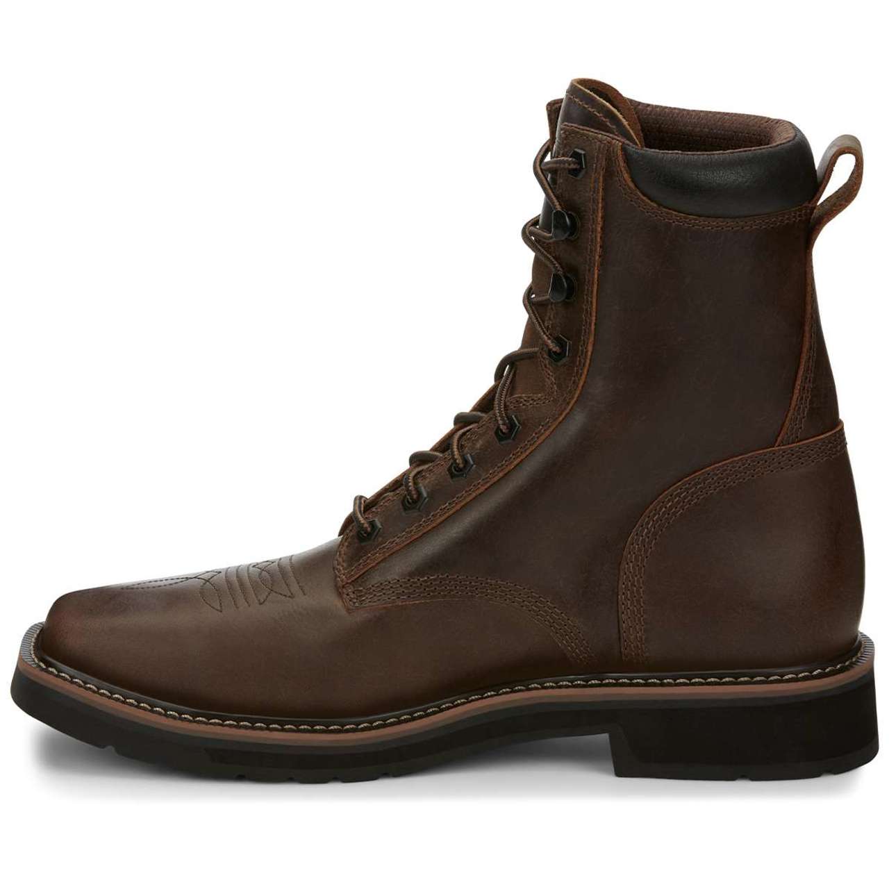 Justin Men's Pulley 8" EH Steel Toe Boots, SE682, Brown