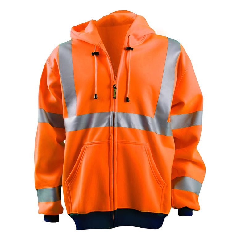 OccuNomix Type R Class 3 High-Vis Zip Hooded Sweatshirt - LUX-SWT3HZ