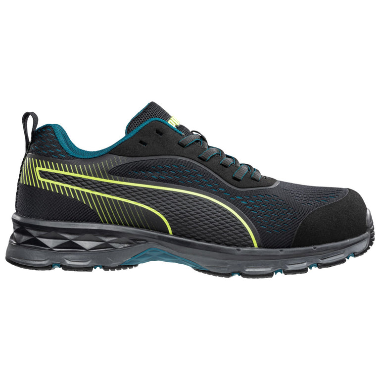 Puma Safety Women's W-Motion Protect Fuse Knit Low 2.0 Black & Lime EH Composite Toe Shoes - 643935