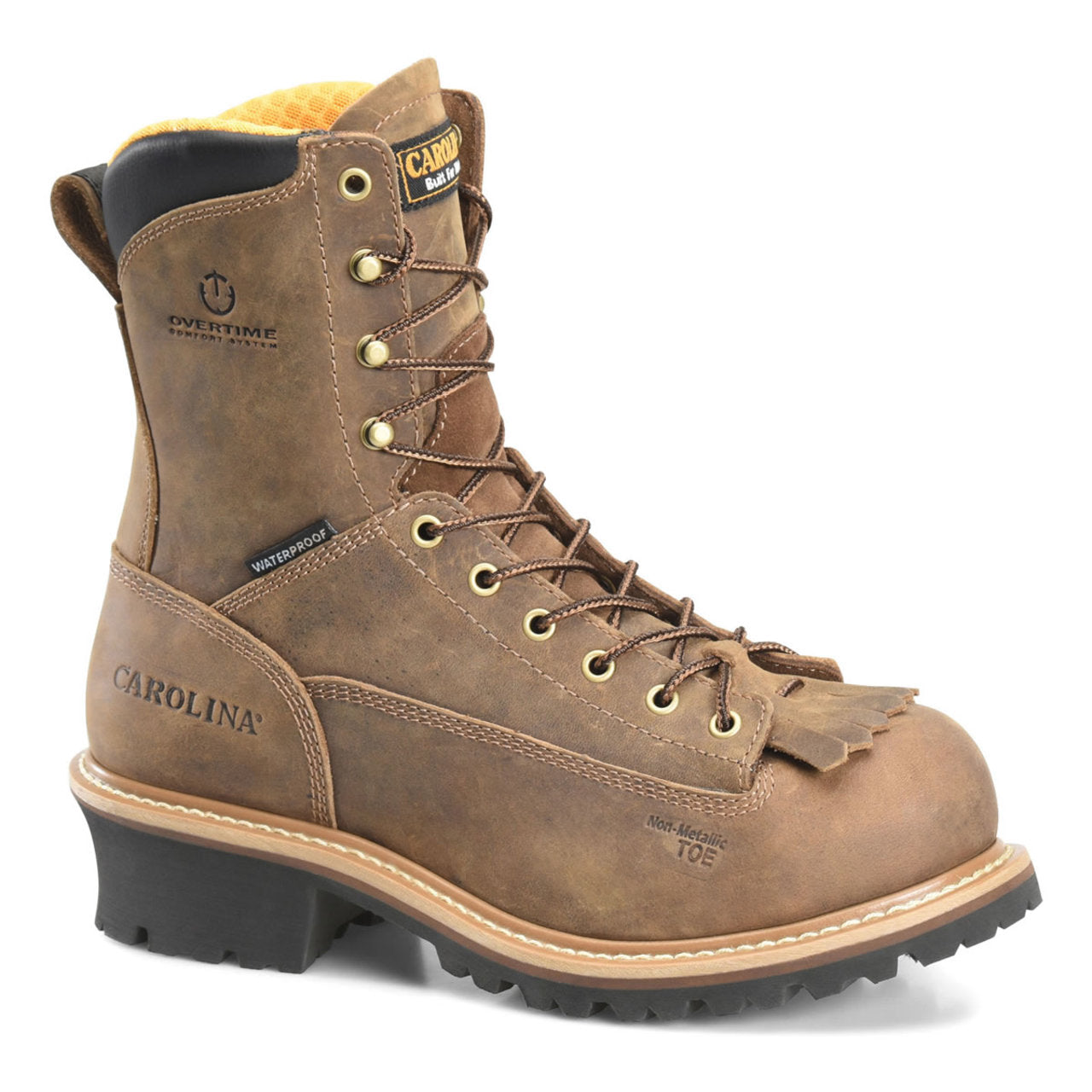 Carolina Men's Driller 8" Logger Waterproof EH Composite Toe Boots, CA9828, Brown