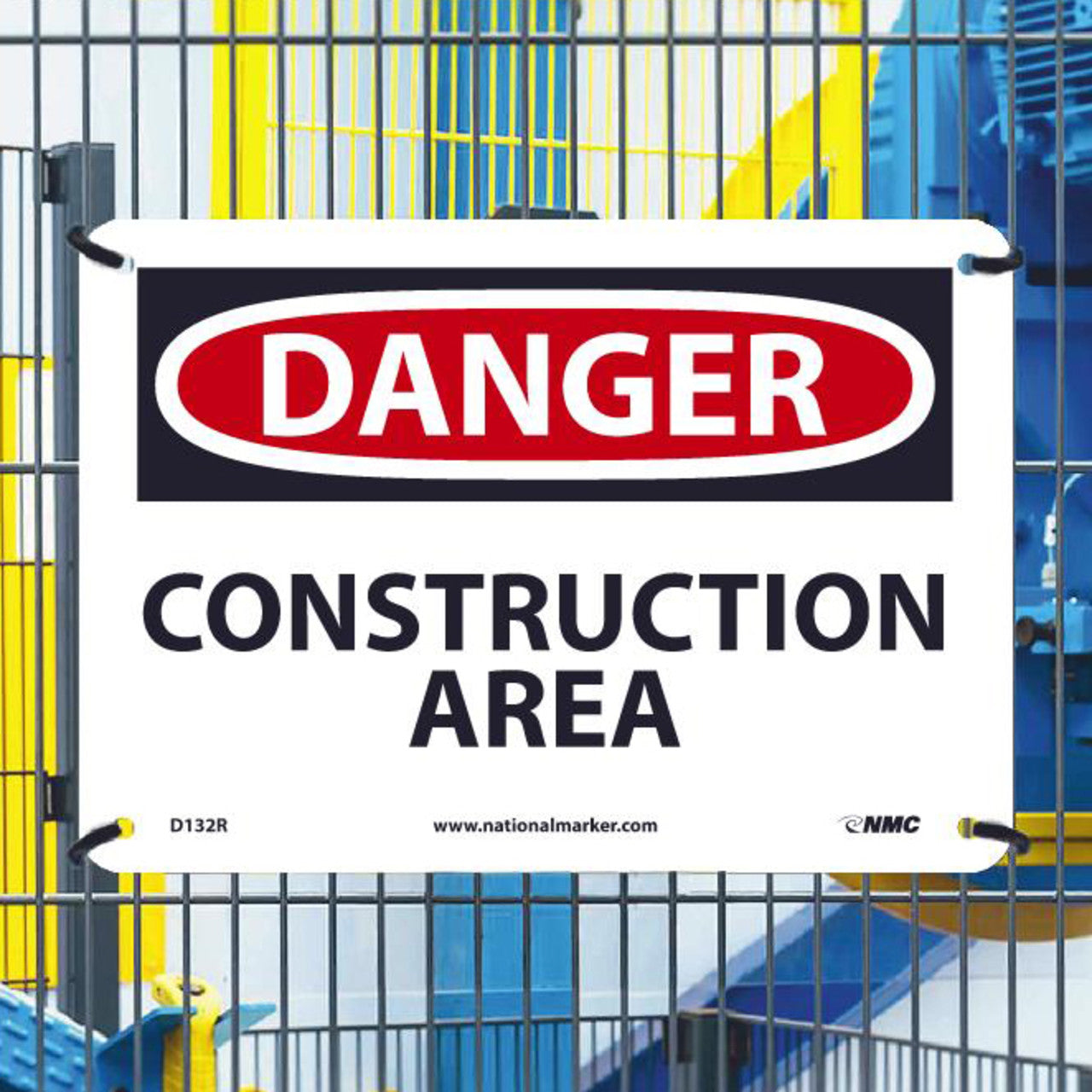 Danger Construction Area, 7x10 Rigid Plastic Sign