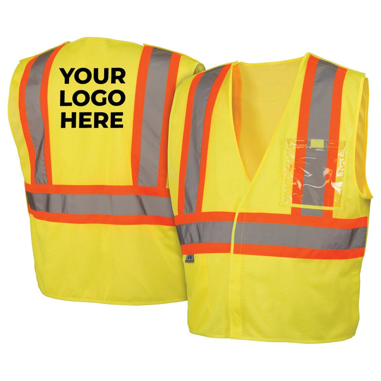 Custom Pyramex RVHL27 Type R Class 2 Hi-Vis Breakaway Mesh Safety Vest