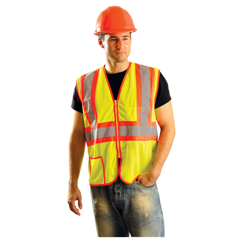 OccuNomix Type R Class 2 Hi-Vis Two-Tone Mesh Safety Vest, LUX-SSCLC2Z