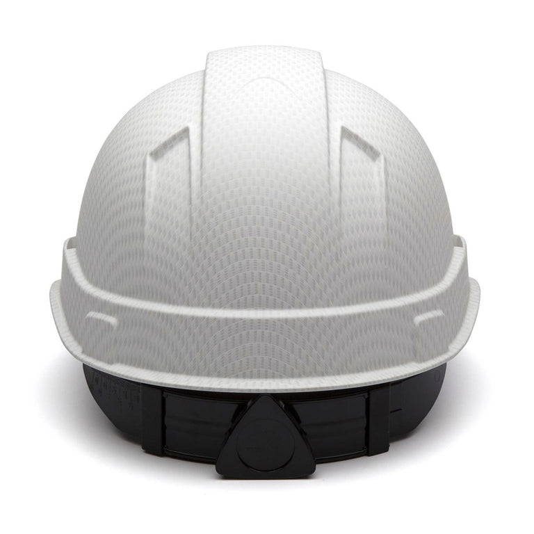Pyramex Ridgeline Cap Style Hard Hat 4-Point Ratchet Suspension, HP44116, Matte White Graphite