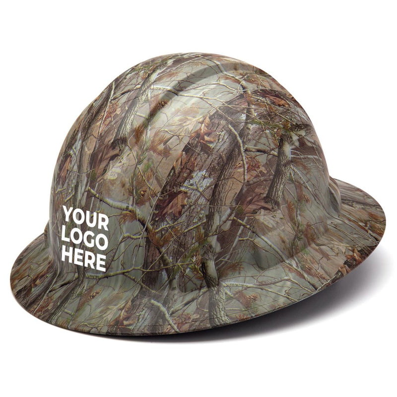 Custom Pyramex Ridgeline HD Full Brim Hard Hat, 4-Point Ratchet Suspension