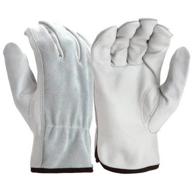 Pyramex GL2007K Value & Split Grain Cowhide Leather Driver Gloves, Natural