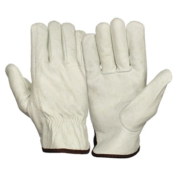Pyramex GL2001K Cowhide Leather Driver Gloves, Natural