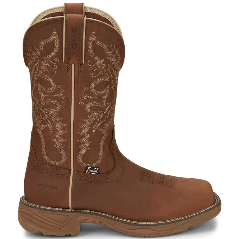Justin Women's Stampede Rush 11" Waterproof EH Nano Composite Toe Boots, SE4352, Brown