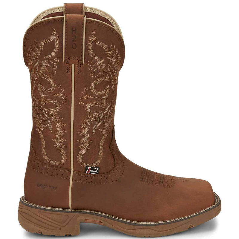Justin Women's Stampede Rush 11" Waterproof EH Nano Composite Toe Boots, SE4352, Brown
