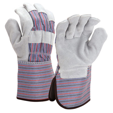 Pyramex Safety GL1002W Split Cowhide Leather Palm Gloves, Gray