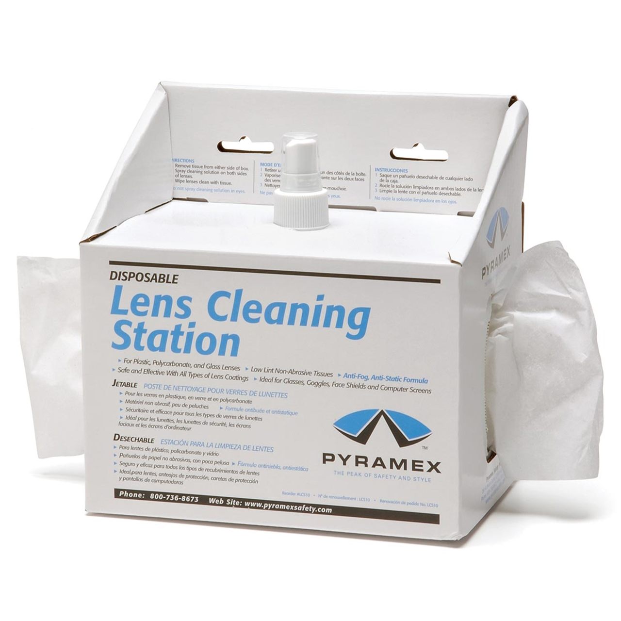Pyramex LCS10 Lens Cleaning Station with 600 Tissues