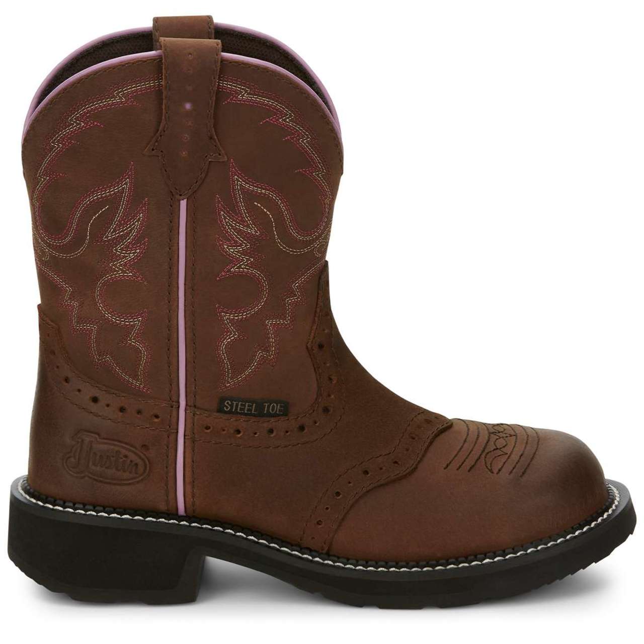 Justin Women's Wanette 8" Waterproof EH Steel Toe Boots, GY9980, Brown