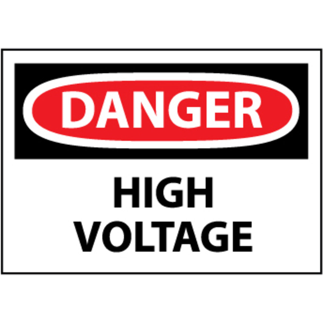 Danger High Voltage, 7x10 Pressure Sensitive Vinyl Sign